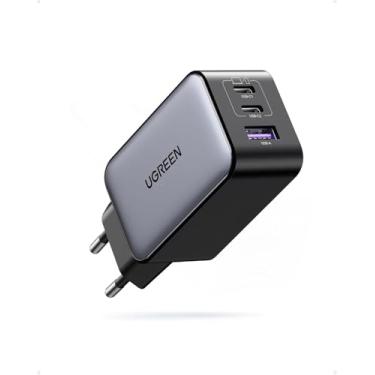 Imagem de UGREEN Carregador 65W USB C - Fonte de Alimentação USB Tipo C - Carregador de 3 Portas - PD Rápido GaN - Suporta 20W USB C - Compatível com MacBook Pro/Air, iPhone 15/14/13/11 iPad, Samsung, XiaoMi