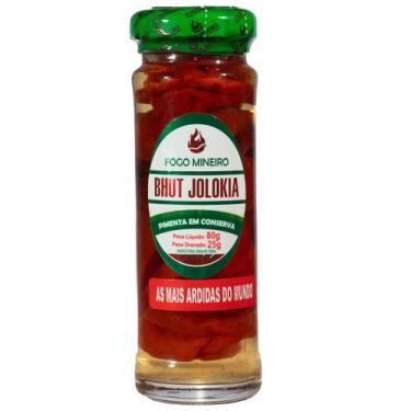 Imagem de Pimenta Bhut Jolokia Pote Em Conserva 100ml Fogo Mineiro
