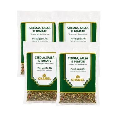Imagem de Kit 4 Tempero Cebola Salsa E Tomate 30g Chamel Original