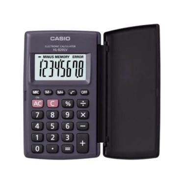 Imagem de Calculadora de Bolso Casio HL-820LV 8 Dígitos com Tampa Dobrável 360 graus  Preta