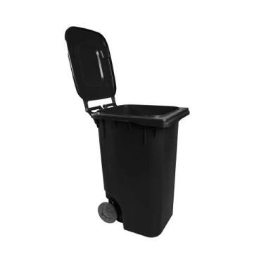 Imagem de Carrinho coletor de lixo 240 litros sem pedal - 13632 (Preto) - Lar Pl