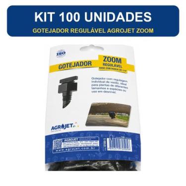 Imagem de Kit Gotejador Regulável Agrojet Zoom Rosca 1/4 Vazão 1-12L/h -, 100 un