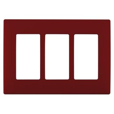 Imagem de Leviton REWP3-RE Renu Placa de parede de três entradas sem parafusos, vermelha deliciosa