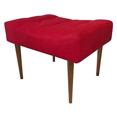 Imagem de Puff Decorativo Requinte Capitonê Suede Vermelho - D'Rossi