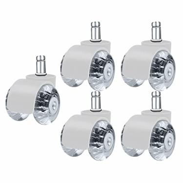 Imagem de oshhni de rodízios de cadeira de escritório universal 5 peças sem ruído substituição rodízios de cadeira de computador para escritório, Branco B