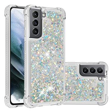 Imagem de Capas de telefone Glitter Case para Samsung Galaxy S21 5G. Caso para mulheres meninas feminino sparkle líquido luxo flutuante moto rápido transparente macio Tpu. Capa de celular Capa protetora da capa