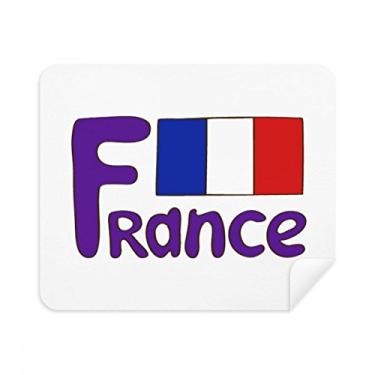 Imagem de Pano de limpeza com estampa azul da bandeira nacional da França, 2 peças, tecido de camurça