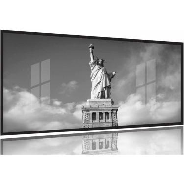 Imagem de Quadros Decorativos Estatua Liberdade Preto Br. Sala 130x60