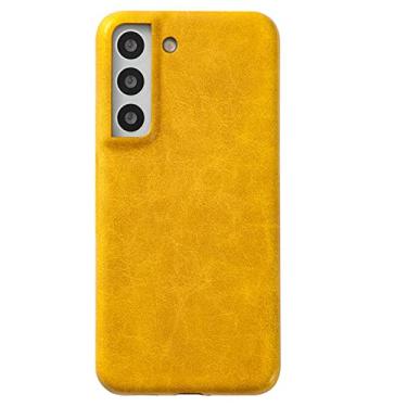 Imagem de Capa para Samsung Galaxy S22/S22 Plus/S22 Ultra, Ultra Slim Premium Couro PU Capa de telefone comercial Capa de proteção à prova de choque, Amarelo, S22 Plus 16,7 cm