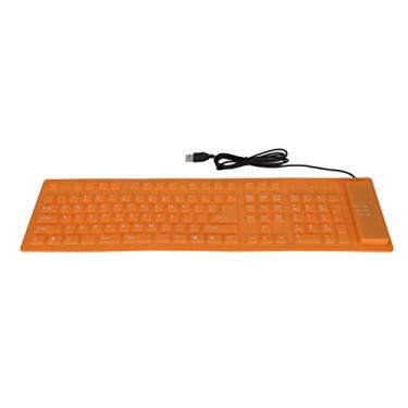 Imagem de Teclado à prova d'água, teclado de silicone dobrável de silicone dobrável 108 teclas USB com fio Office