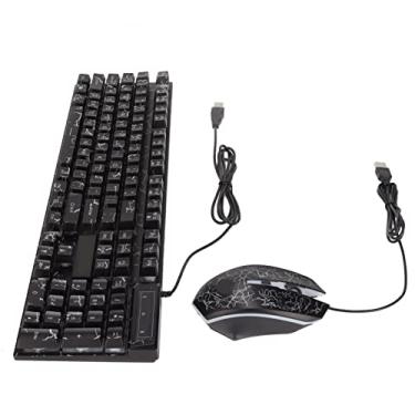 Imagem de Mouse de teclado de PC, combinação de mouse de teclado USB Boa resistência mecânica para jogos de escritório em casa