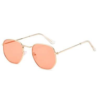 Imagem de Óculos de Sol Quadrado Feminino Vintage Armação Pequena Metal Óculos de Sol Feminino Designer de Moda Clássico Polígono Retro Gafas De Sol, Vermelho Geleia, Outros
