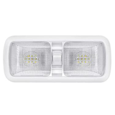 Imagem de Miady Luzes interiores RV 12V 750 Lumens, RV LED Teto Duplo Dome com Interruptor para Carro/RV/Trailer/Camper/Barco, Branco Natural 4000-4500K, 60X2835SMD, Pacote com 1