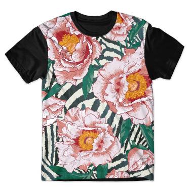 Imagem de Camiseta As Braba Masculina Flores Zebra Full Print