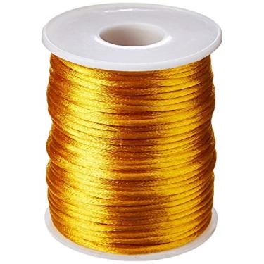 Imagem de Nybc Cordão de Cetim, Rabo De Rato, Ouro, 2 mm, Rolo de 50 Metros