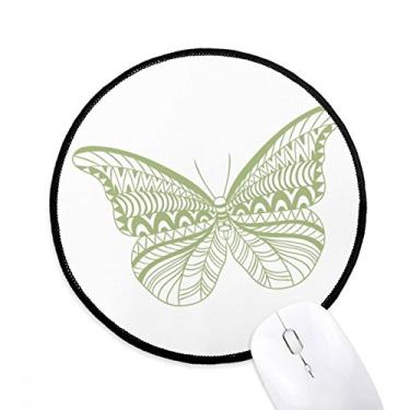 Imagem de DIYthinker Tapete de mouse verde Butterfly Kite desktop escritório tapete redondo para computador
