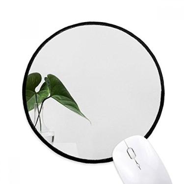 Imagem de DIYthinker Simpol Folha Verde Planta Foto Natureza Mouse Pad Desktop Escritório Tapete Redondo para Computador