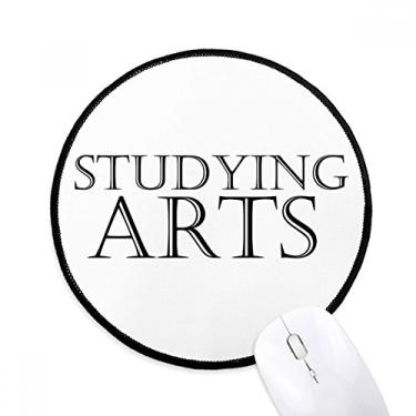 Imagem de DIYthinker Mouse pad de arte de estudo de frases curtas desktop escritório tapete redondo para computador