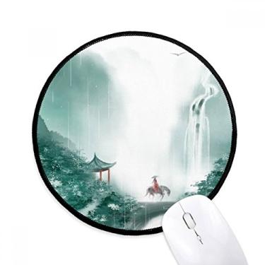 Imagem de DIYthinker Mountain Rain Mo Chinês Aquarela Mouse Pad Desktop Escritório Tapete Redondo para Computador