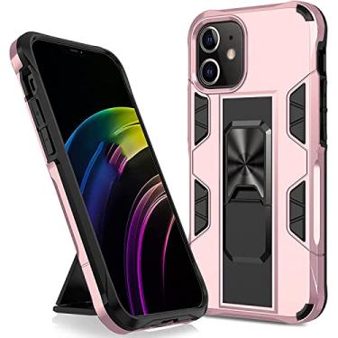 Imagem de RAYESS Capa para iPhone 13/13 Mini/13 Pro/13 Pro Max, capa protetora de telefone à prova de choque de grau militar com anel de metal suporte magnético suporte (cor: rosa, tamanho: 13pro max 6,7 polegadas)