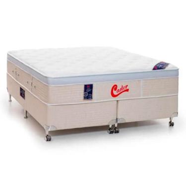 Imagem de Cama Box + Colchão Castor King Vitagel Euro One Face Pocket 193X203x5