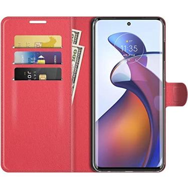 Imagem de Capa Capinha Carteira Para Motorola Moto Edge 30 Fusion Tela De 6.6 Case Flip Couro (Vermelha)