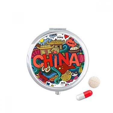 Imagem de Caixa de comprimidos feita na China Ásia, chinesa, porta-comprimidos, bolso para remédios