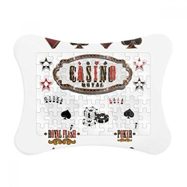 Imagem de Talheres para jogos com estampa de cartas de baralho e moldura de quebra-cabeça para decoração de quadros, ornamento de jogo