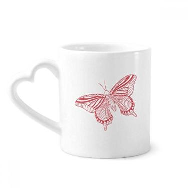 Imagem de Caneca de pipa de borboleta rosa Caneca de café de cerâmica copo de coração de vidro