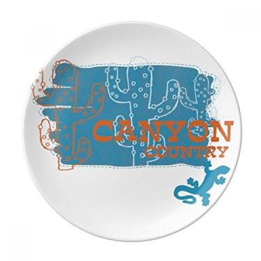 Imagem de Suculentas de cacto, prato decorativo de porcelana salver louça de jantar