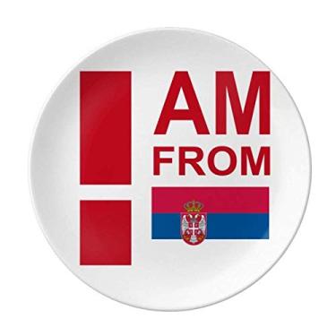 Imagem de Prato decorativo de porcelana Salver Prato de jantar I Am From Serbia