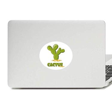 Imagem de Adesivo de vinil verde com emblema de planta cacto, suculentas em vaso para laptop