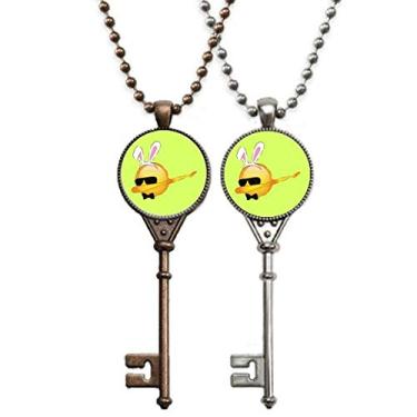 Imagem de OFFbb-USA Óculos com faixa de cabelo, cordão para chave corporal, colar com pingente, joia para decoração de casal