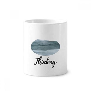 Imagem de Tinta abstrata de plantas com padrão de arte para escova de dentes, suporte para caneta, copo de lápis com suporte de cerâmica