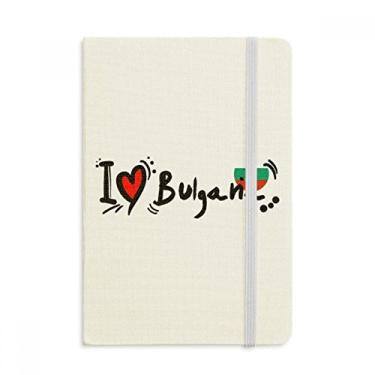 Imagem de Caderno de ilustração de coração I Love Bulgana bandeira da palavra Love Heart Official Fabric Hard Cover Classic Journal Diary