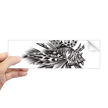Imagem de DIYthinker Adesivo retangular de para-choque com ilustração de peixe preto vida marinha