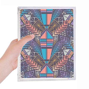 Imagem de Caderno colorido com estampa simétrica e folhas soltas, diário recarregável, papelaria