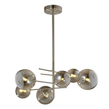 Imagem de Pendente Bella Iluminação Rio No Voltagev Niquel/ Fume