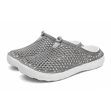 Imagem de Lee Coopel Chinelo feminino de chuveiro atlético, chinelo esportivo confortável para ambientes internos e externos com palmilha macia, chinelo de praia antiderrapante para mulheres, Sandálias cinza, 7