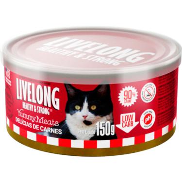 Imagem de Alimento Natural Livelong Delícias de Carne para Gatos - 150 g