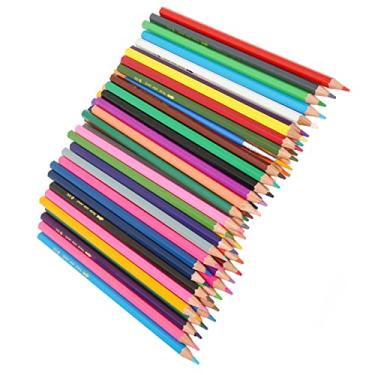 Imagem de VINGVO Lápis de esboço, lápis de cor com brilho vívido e pincel para escola (48 cores)