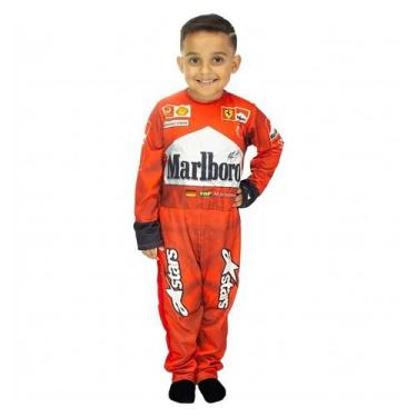 Imagem de Fantasia Piloto Infantil Macacão Fórmula 1 Ferrari - Fantasias Carol E