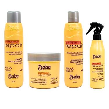 Imagem de Detra Extreme Repair Kit Peq - Shampoo 280ml Condicionador 280ml Máscara 200g Spray 125ml - R