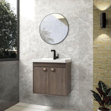 Imagem de Gabinete para Banheiro MDF 50cm com Cuba Siena Riverzza Munique