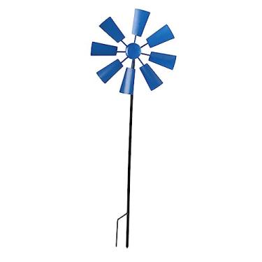 Imagem de Generic Apanhador de Escultura de Moinho de de Metal com Estaca de Jardim de Metal Cata para Moinho de Decorativo para, Azul, Tamanho real