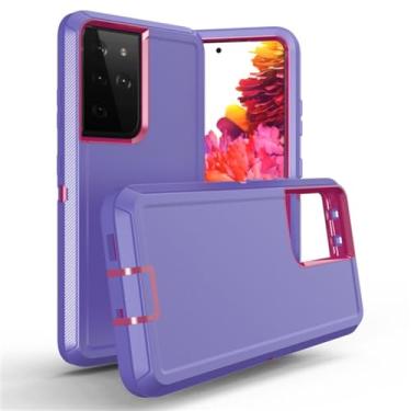 Imagem de Capa 3 em 1 com armadura resistente à prova de poeira e à prova de choque para Samsung Galaxy S22 S21 S20 S23 Ultra S10 S9 S8 PLUS Note 20 10 9 8 Capa, para S23Plus, roxo rosa vermelho