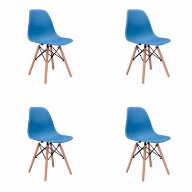 Imagem de Conjunto com 4 Cadeiras de Jantar Eiffel Azul