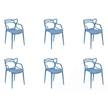 Imagem de Conjunto com 6 Cadeiras Allegra Azul