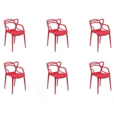 Imagem de Conjunto com 6 Cadeiras Allegra Vermelho