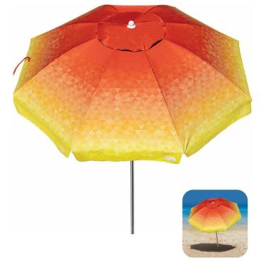 Imagem de Guarda Sol 2m Alumínio Sombreiro Aruba Praia Piscina Camping Vermelho - 1308 Tobee